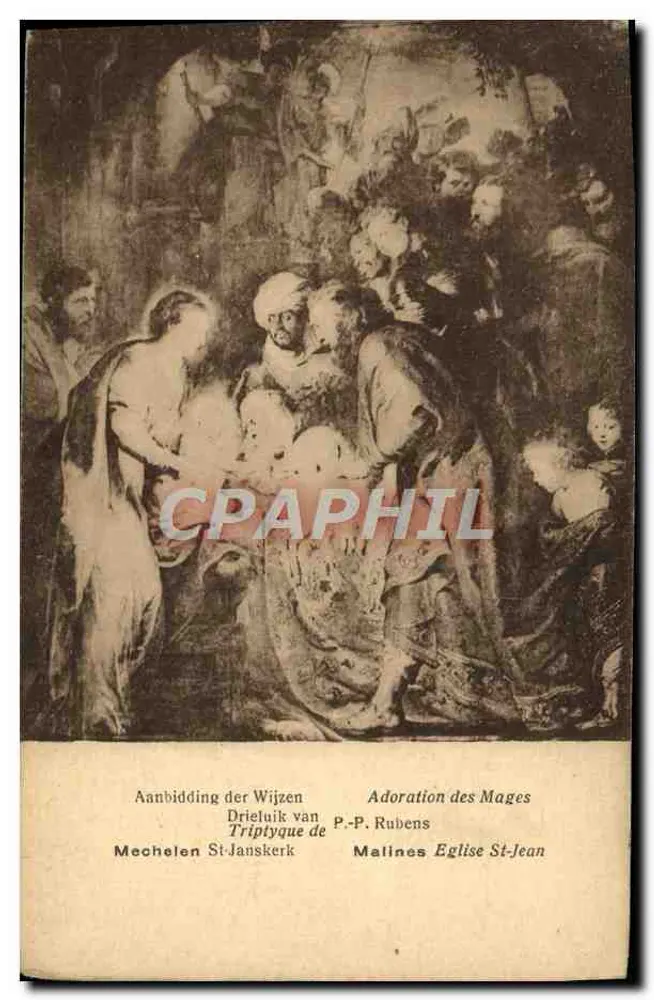 Adoração dos Magos — Triptyque de P.-P. Rubens — Igreja de São João, Malines - Frente