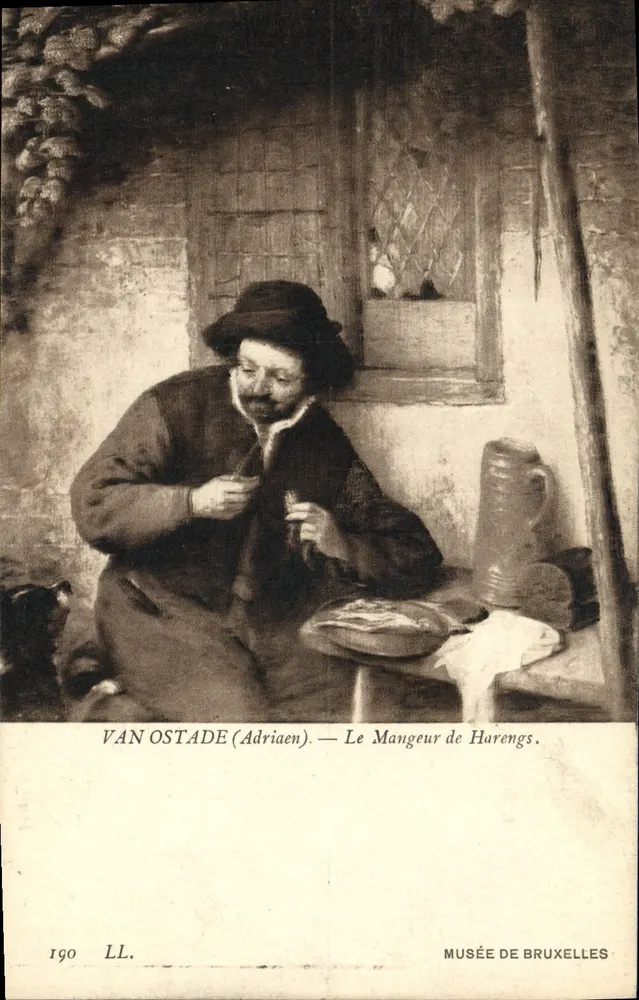 Van Ostade (Adriaen) — O Comedor de Sardinha — Museu de Bruxelas - Frente