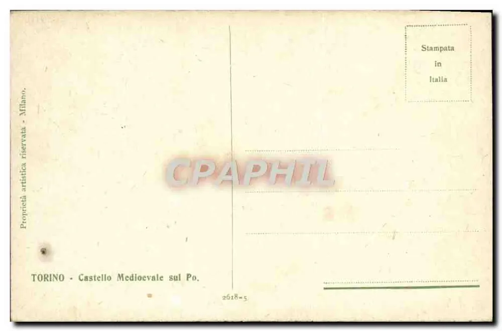Turim — Castelo Medieval sobre o Po — editor Guerres, n° 2618-5 - Verso