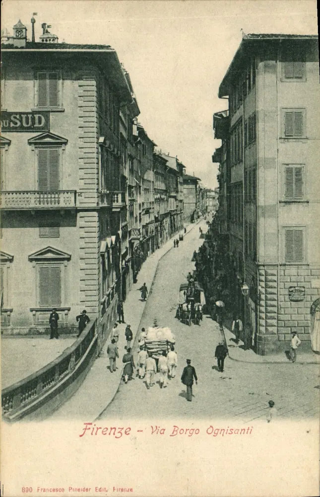Florence - Via Borgo Ognisanti — Francesco Pineaider Edit., n°890 - Voorkant