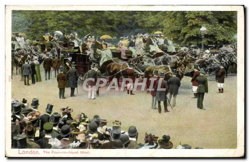 London. The Four-in-Hand Meet. — Percocock Brand Postcard. - Recto