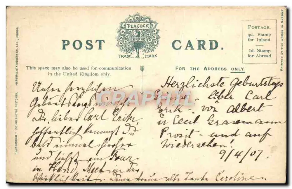 London. The Four-in-Hand Meet. — Percocock Brand Postcard. - Verso
