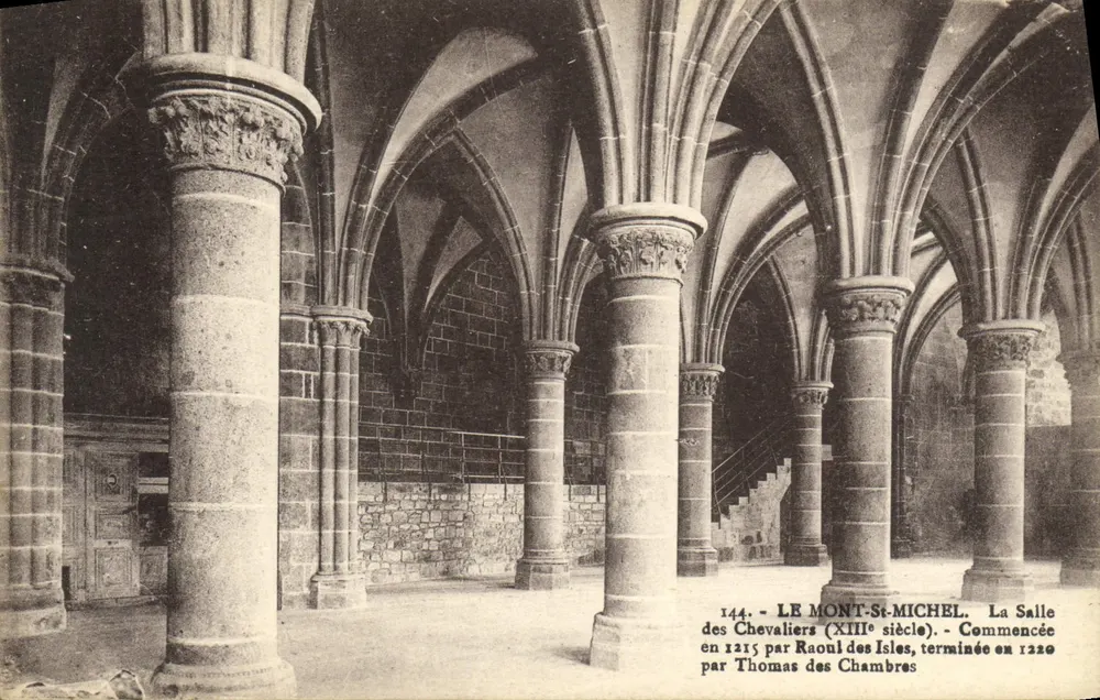 Mont-Saint-Michel — Die Saal der Ritter (13. Jahrhundert) — Laurent-Nei, Rennes - Vorderseite