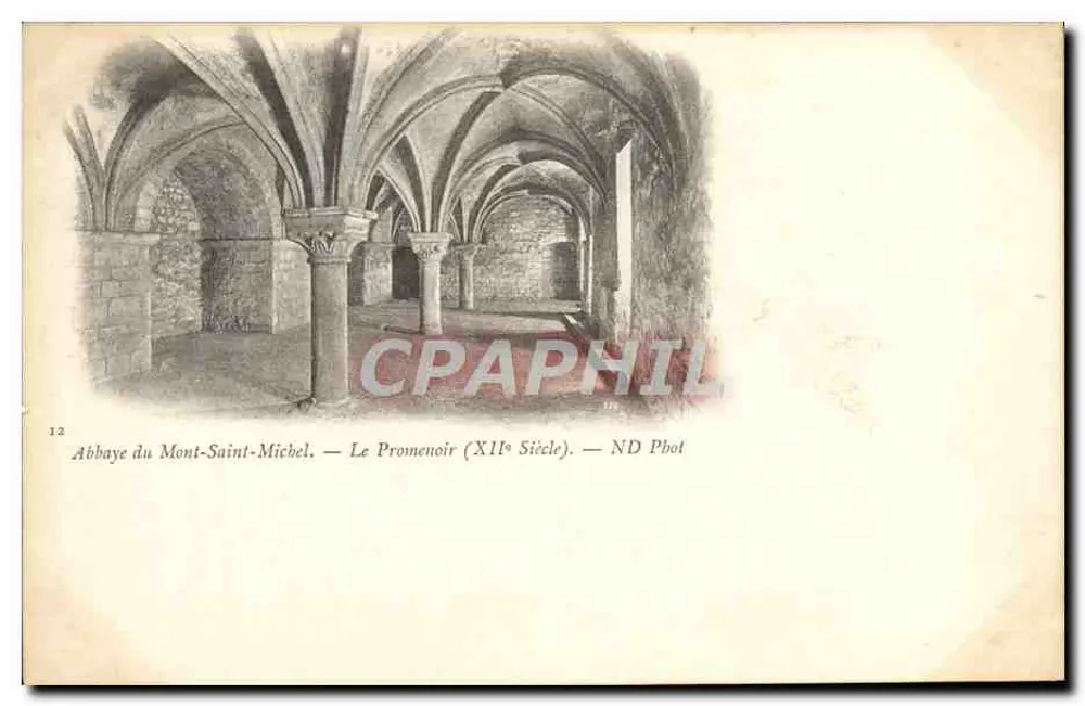 Abbaye du Mont-Saint-Michel — Der Promenoir (11. Jahrhundert) — ND Fotografie - Vorderseite