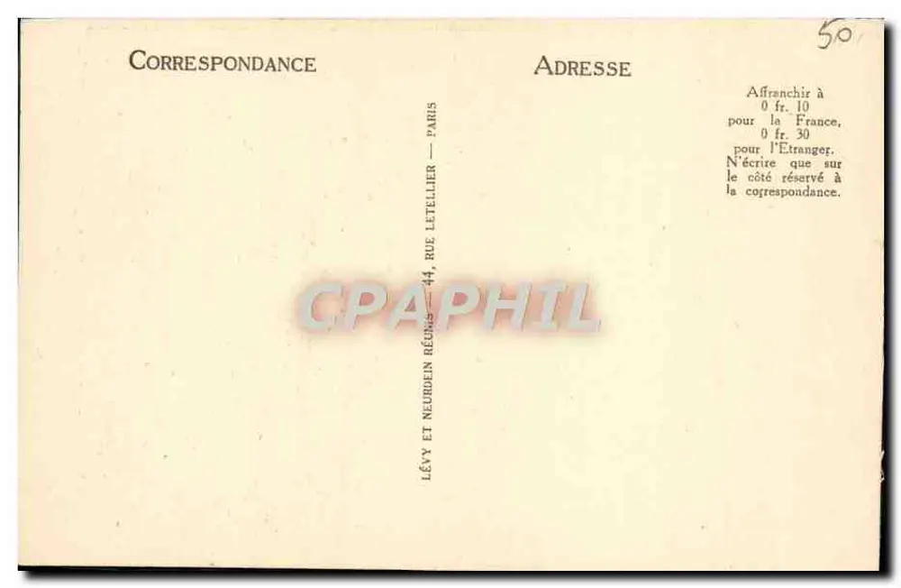 Mont-Saint-Michel — Die Abtei und die Pfarrkirche von der Boucle-Turm aus — Verlag Lévy et Neurdein, Nr. 52 - Rückseite