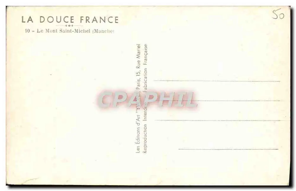 Mont-Saint-Michel — Panoramablick — Les Éditions d'Art 'La Douce France', Paris - Rückseite