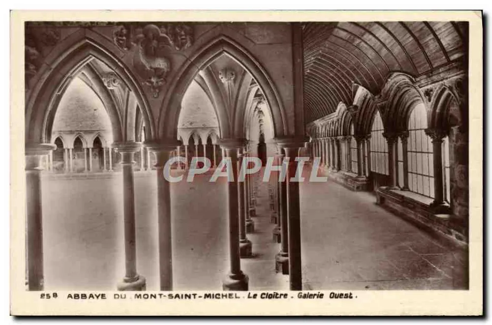 Abbaye du Mont-Saint-Michel — Le Cloître. Galerie Ouest — Édition des Monuments Historiques - Recto