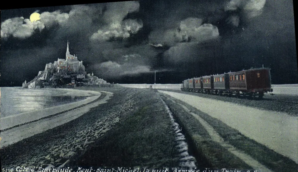 Monte-Saint-Michel — Chegada de um Trem à noite — Côte d'Émeraude, n°4158 - Frente