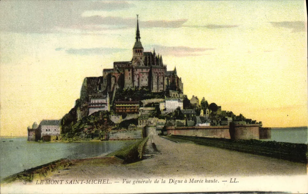 Mont Saint-Michel — Allgemeiner Blick auf die Schleuse bei Ebbe — LL. - Vorderseite