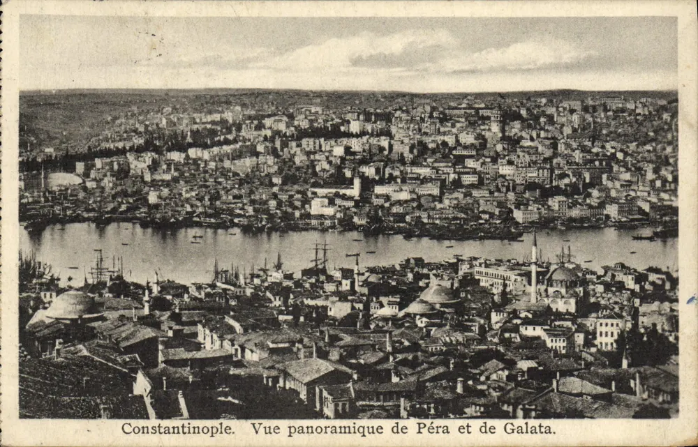 Konstantinopel — Panoramablick auf Pera und Galata — Edition Isaac M. Alibour - Vorderseite