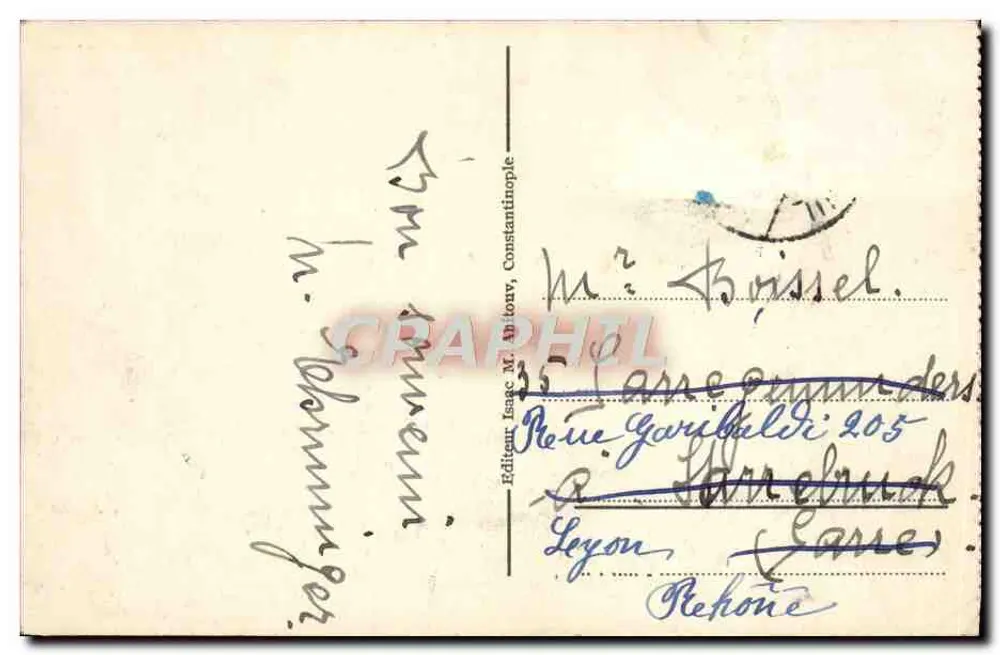 Konstantinopel — Panoramablick auf Pera und Galata — Edition Isaac M. Alibour - Rückseite