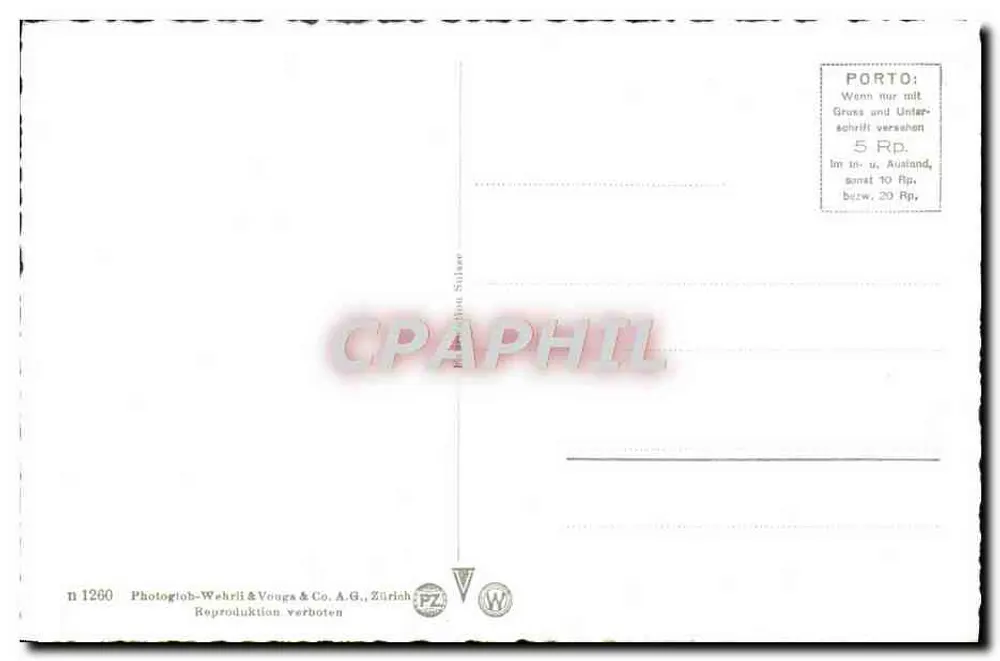 Genherde - Rebanho de Cabras — Photoglob-Wehrli & Voogas & Co. A.G., Zurique, n° 1260 - Verso