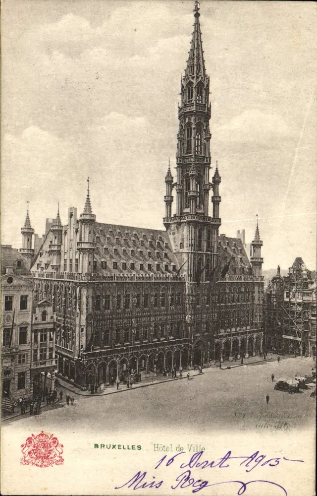 Bruxelas - Hotel de Cidade — editor Grand Bazar Auspach, n° 16 da série 'Bruxelas' - Frente