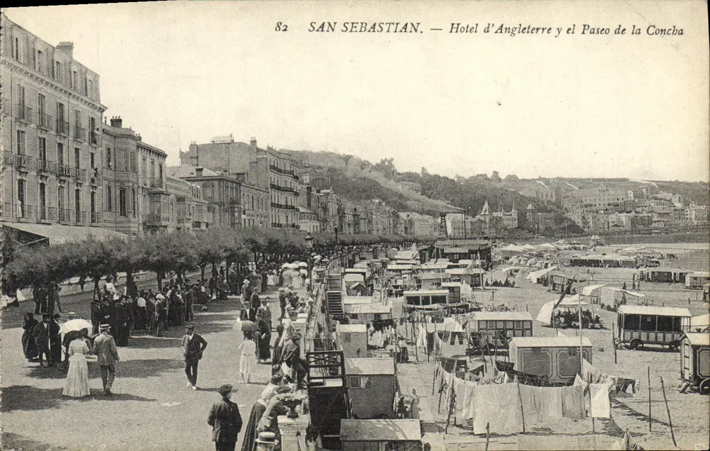 San Sebastián — Hotel d'Angleterre und der Paseo de la Concha - Vorderseite