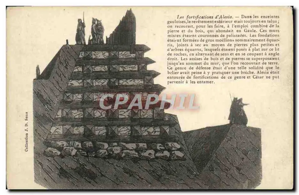 Les fortifications d'Alesia — Collection J. D. Seus - Recto