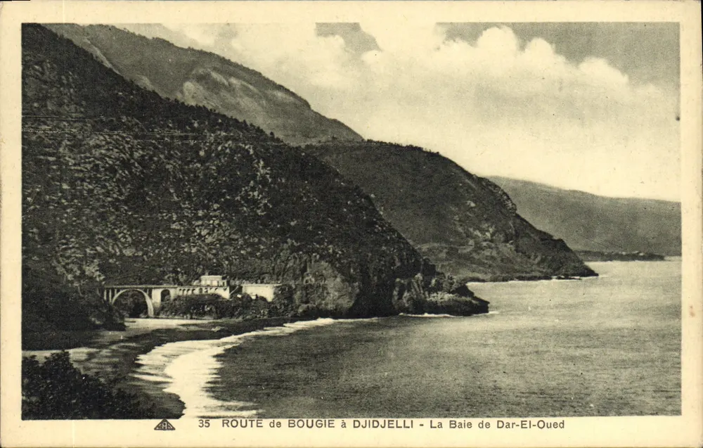 Route von Bougie nach Djidjelli — Bucht von Dar-El-Oued — Antike Ansichtskarte-Nr. 35 - Vorderseite