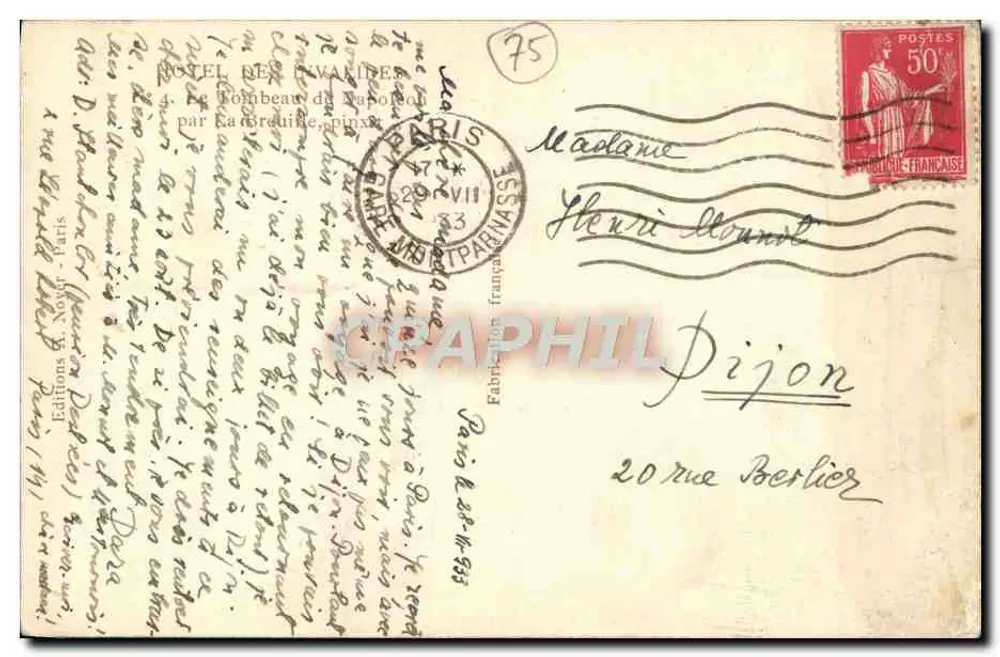 El Sepulcro de Napoleón — por La Bordaine, ed. Despaul - Reverso