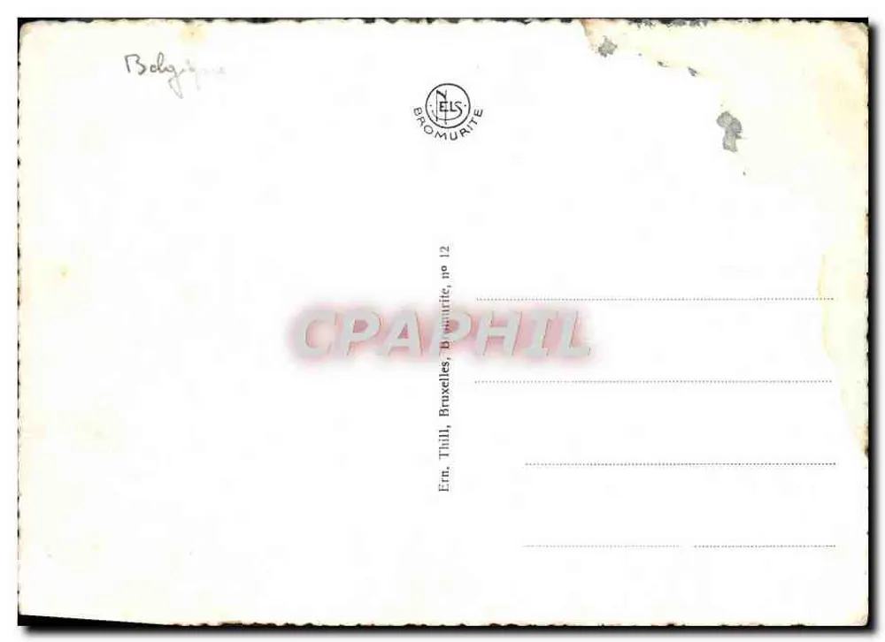 Namur - Citadelle vue de Jambes — éditeur Erm. Thill, Bruxelles, n° 12 - Verso