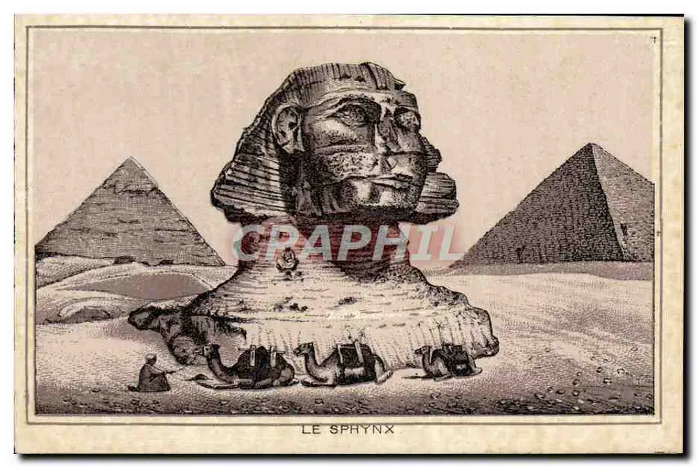 Le Sphinx — statue monumentale au pied des pyramides — éditeur imprimeur non identifié, n°7 - Frente