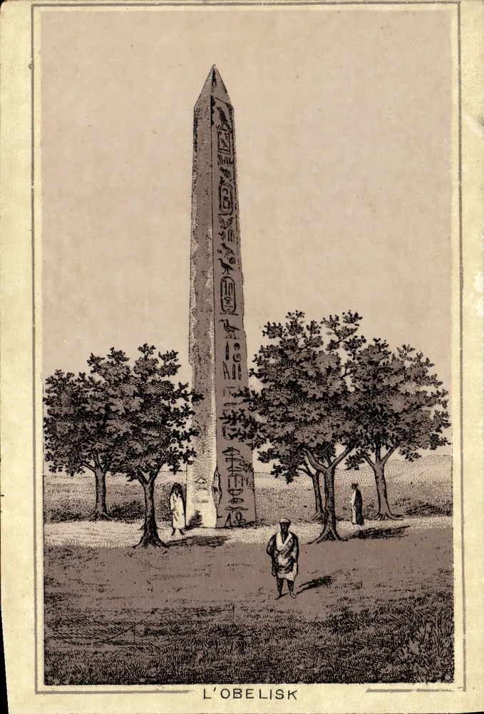 L'Obélisque — obélisque égyptien orné de hiéroglyphes — éditeur L'OBELISK - Frente