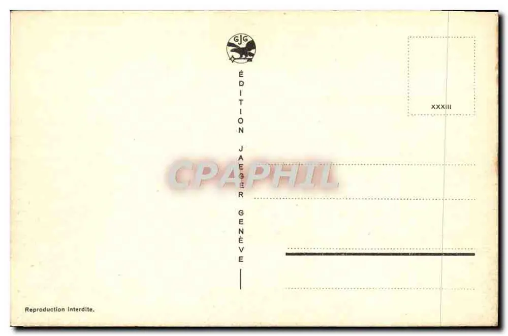 Genf - Insel J.-J. Rousseau und der Mont-Blanc — Édition Jaeger, Nr. 4001 - Rückseite
