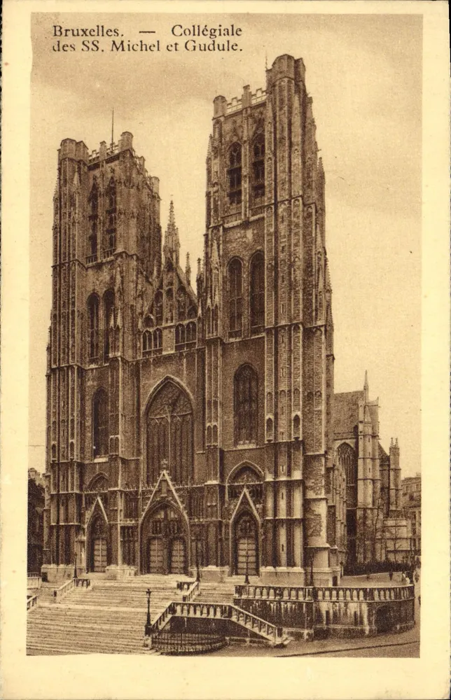Brüssel — Kollegiatkirche der hl. Michael und Gudula - Vorderseite