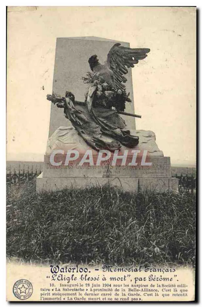 Waterloo - Mémorial Français "L'Aigle blessé à mort", par Gézôme - Recto