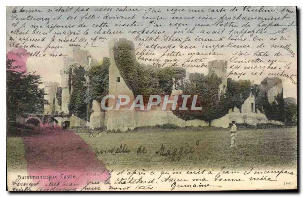 Hurstmonceaux Castle — ruines végétalisées — Victoria Post Card Series - Frente