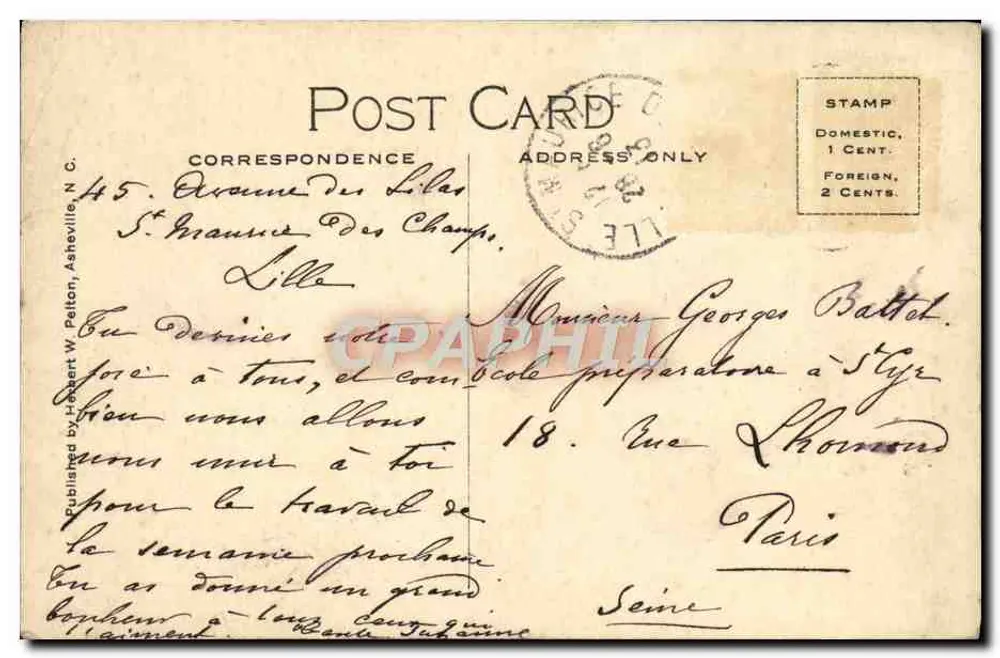 Victoria Inn — side view — Asheville, NC — publisher W. Pelton, series number 45 - Back