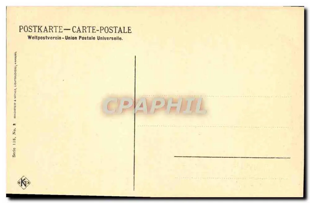 Kaiserglocke — Kölle — uitgever Lichtpostkarten & N. Tschu, serie 118 - Achterkant