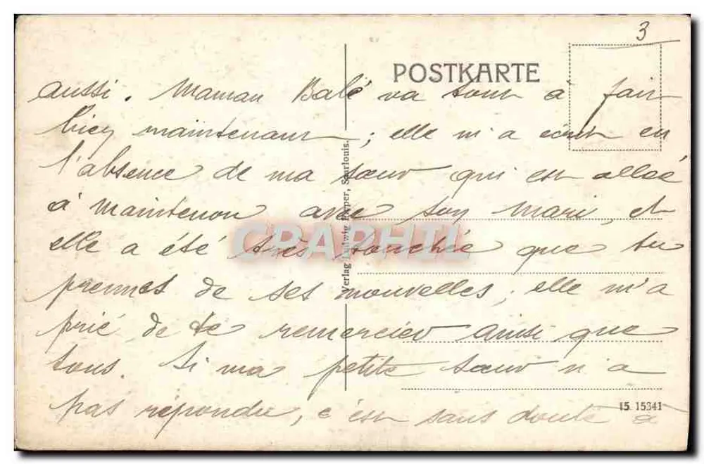 Saarlouis — Ansicht des Franziskanerinnen-Klosters — Verlag Autwitz, Nr. 15 15341 - Rückseite