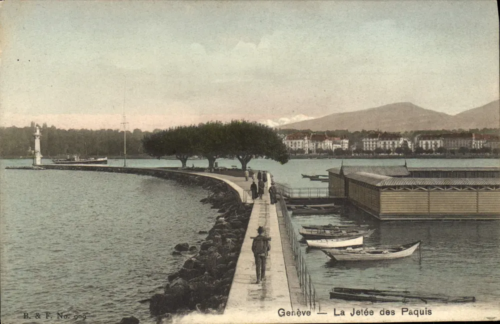 Genève — La Jetée des Paquis — B. & F. No. 909 - Recto