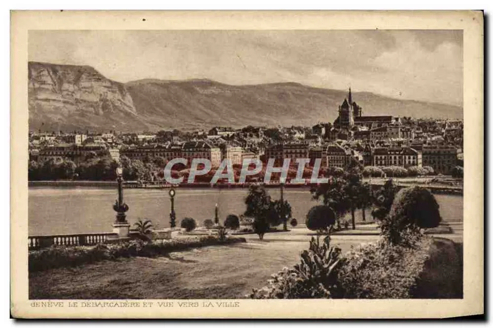Genf, der Hafen und Blick auf die Stadt — Édition Photoglob, Zürich, Nr. 143 - Vorderseite