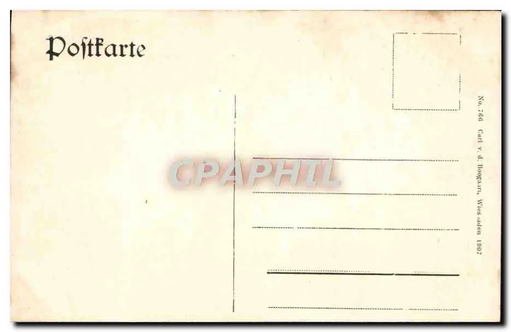 Fuente Kochbrunnen — Wiesbaden — Tarjeta postal antigua de H. Boghara, n° 266 - Reverso