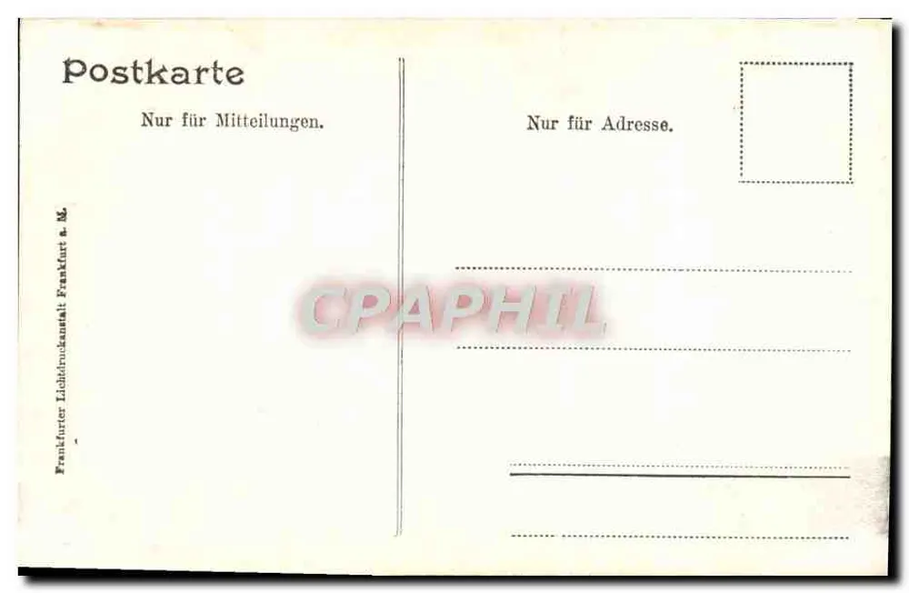 Frankfurt a. M. — Perron-Halle Hauptbahnhof — Verlag Frankfurter Lithographikanstalt - Rückseite