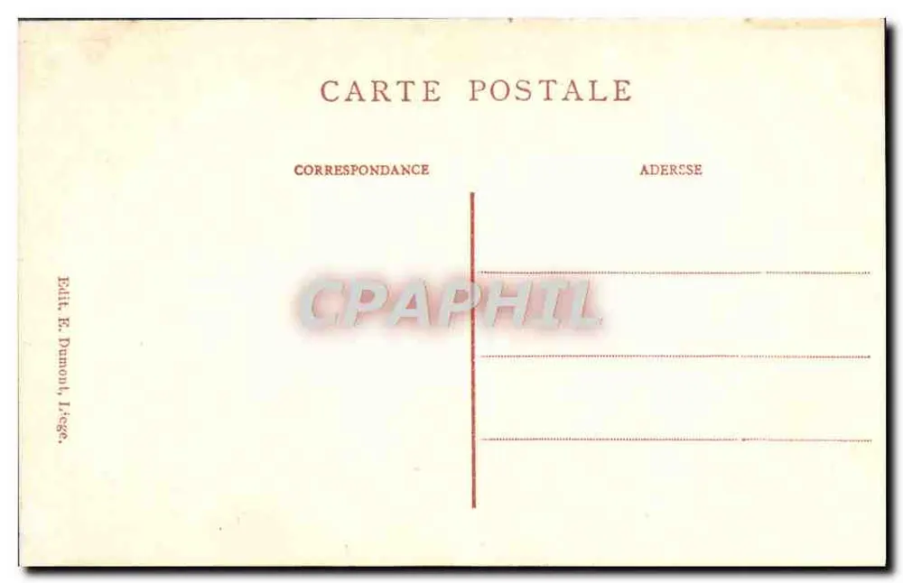Liège — A Posta — Editor R. Dumont, Liège - Verso