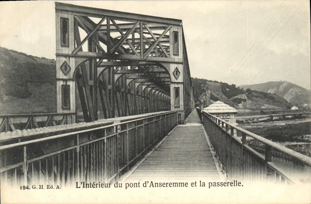 L'Intérieur du pont d'Anseremme et la passerelle — G.H. Ed.A. n°194 - Recto