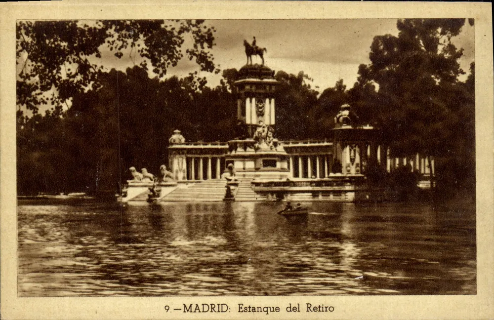 Madryt — Estanque del Retiro — Heliotopia Artística Española, n°9 - Awers