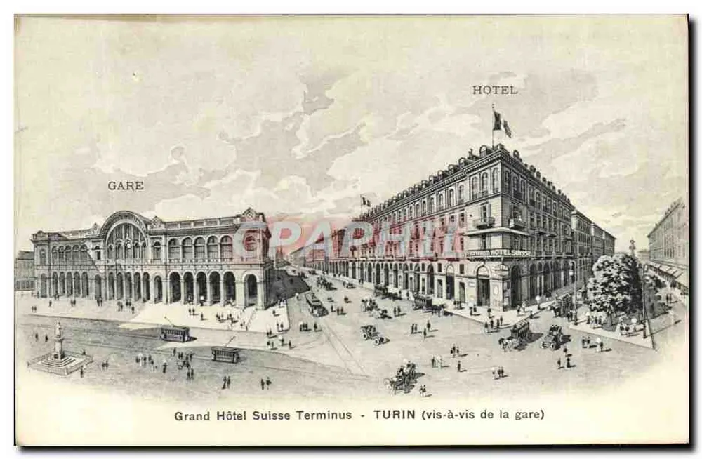 Grand Hôtel Suisse Terminus — Turin (gegenüber der Bahnhof) — Verlag nicht sichtbar - Vorderseite