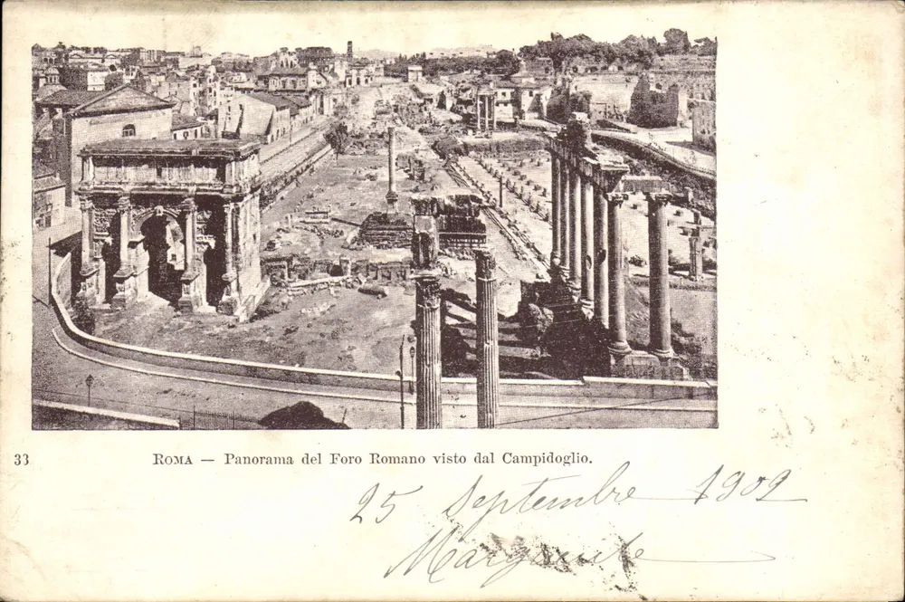 Rom — Panorama des römischen Forums vom Kapitol aus gesehen — Serie 33 - Vorderseite