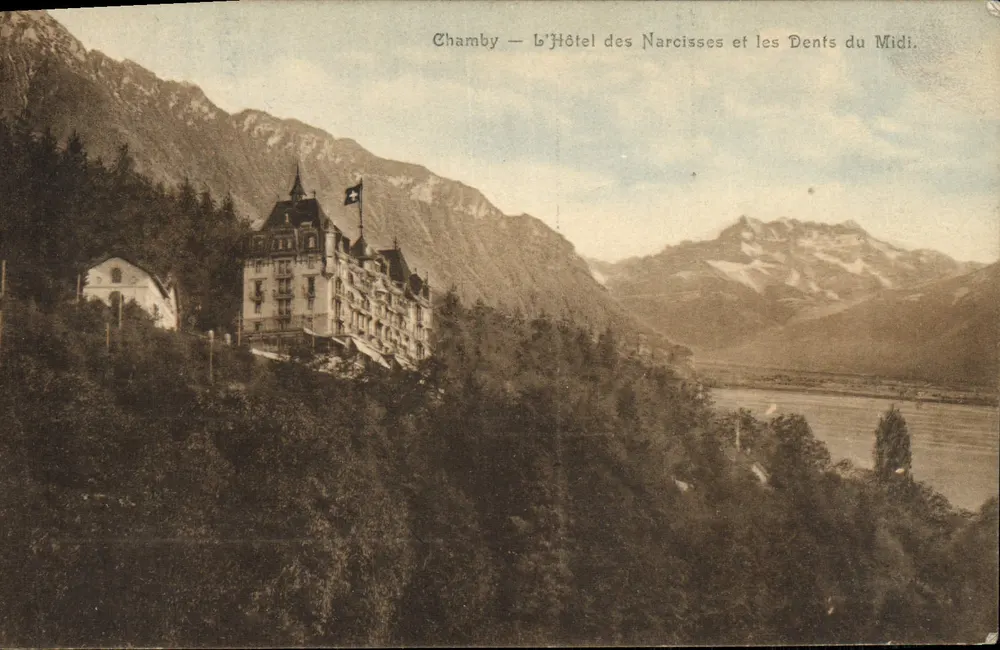Chamby — L'Hôtel des Narcisses et les Dents du Midi — unbekannter Verlag, Seriennummer nicht sichtbar - Vorderseite