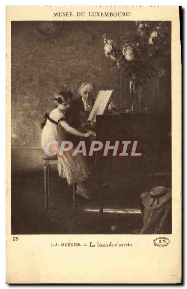 Musée du Luxembourg — J.A. Muenier — La leçon de clavecin - Recto