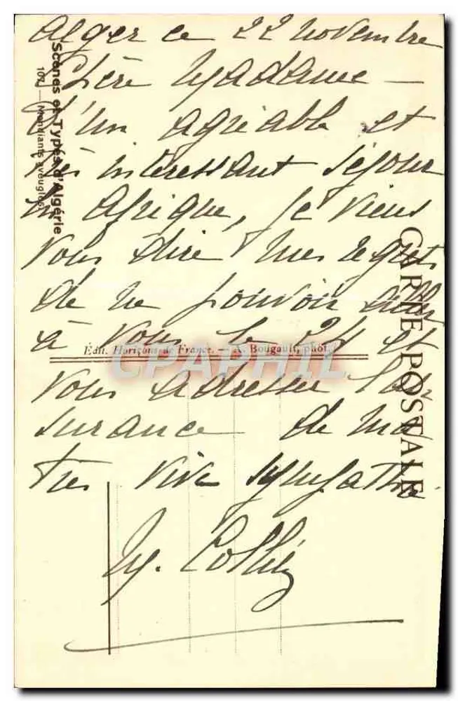 Dois crianças sob um arco — Argélia — Edições H. Bougaillot - Verso