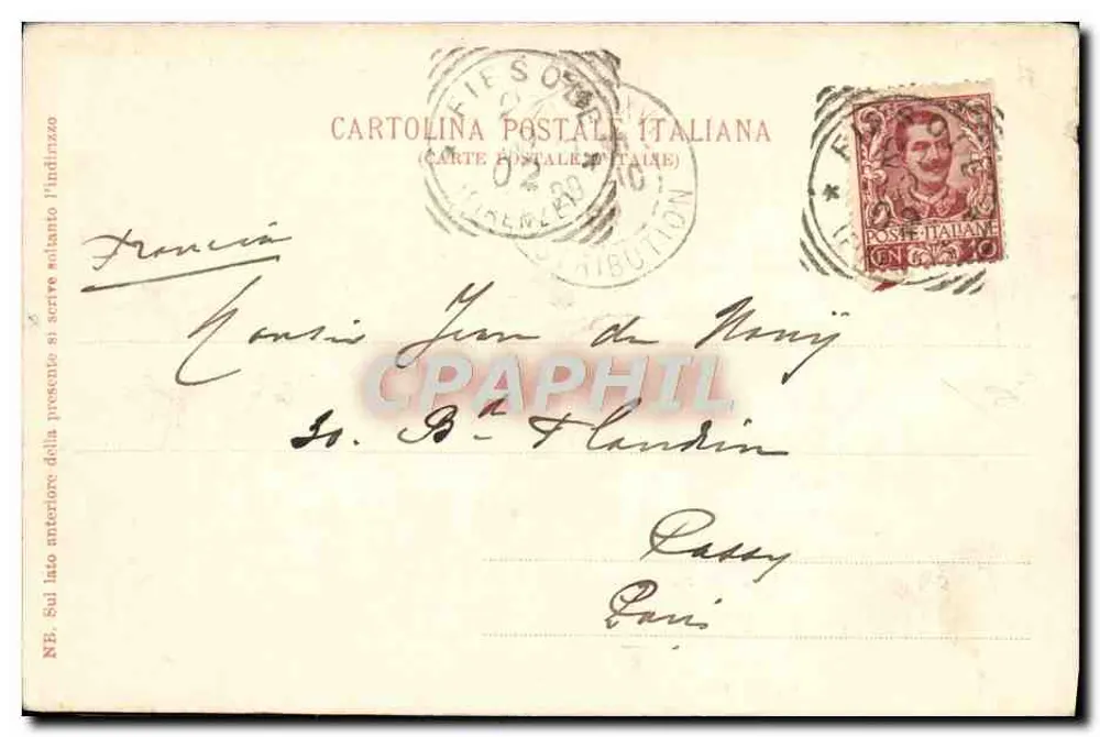 Fiesole — Igreja de S. Francisco — Paul Trubert, Firenze-Lipsia - Verso