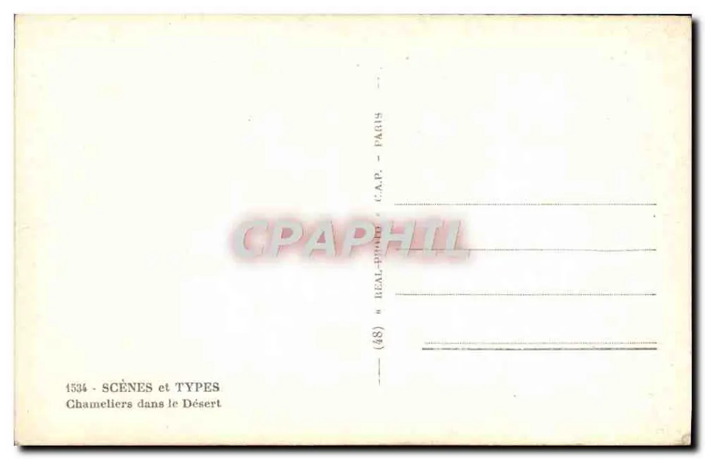 Camelôs no Deserto — Série (48) — Editor C.A.P. Paris - Verso