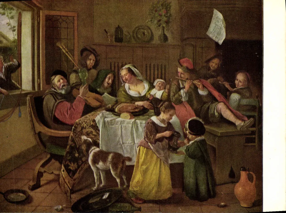 La famiglia felice — dipinto di Jan Steen (1626-1679) — Rijksmuseum, Amsterdam - Recto