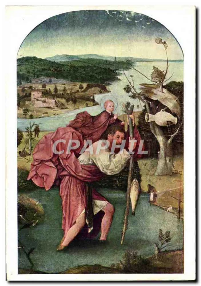 São Cristóvão carregando o Menino Jesus — reprodução de uma obra de Jheronimus Bosch — Museum Boymans-van Beuningen Rotterdam - Frente
