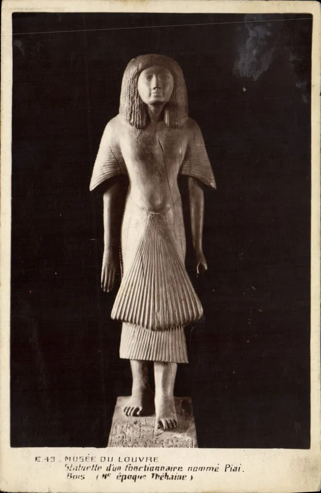 Statuette eines Beamten namens Piai — Thebanische Zeit — Musée du Louvre, Serie E.49 - Vorderseite