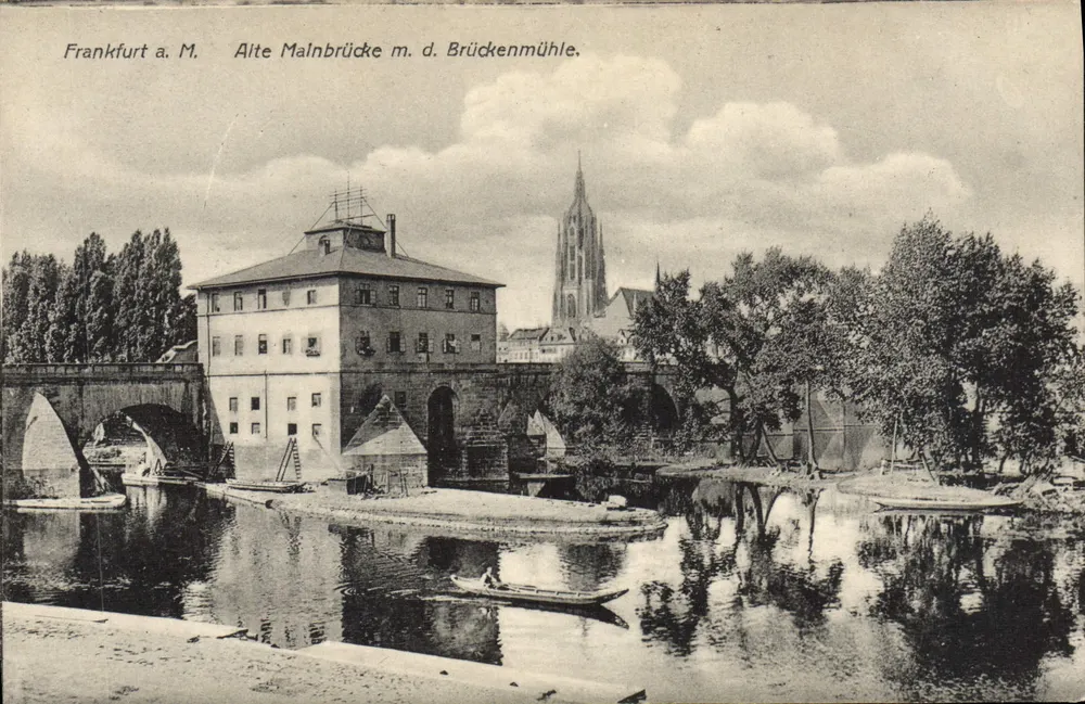 Frankfurt a. M. — Alte Mainbrücke m. d. Brückemühle — Serie VII 16646, veröffentlicht von Vereinigte Kunstgraphereien Netz & Lautz in Darmstadt - Vorderseite