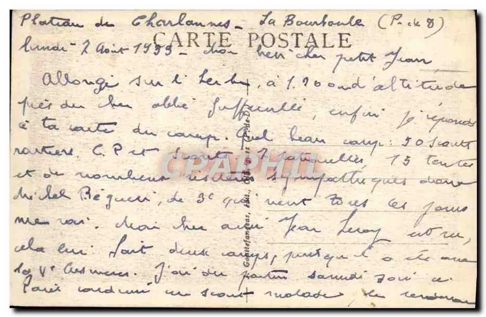 La Bourboule — A locação de jumentos — d'o. - 836 - Verso